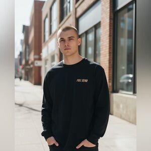 Full Send Statue Long Sleeve T-Shirt Nelk Boys YouTube Navy Blue Men’s Sz S